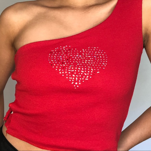 Rhinestone heart tank - Picture 4 of 4